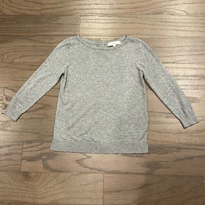 LOFT Grey Button Back 3/4 Sleeve Sweater - Size XS